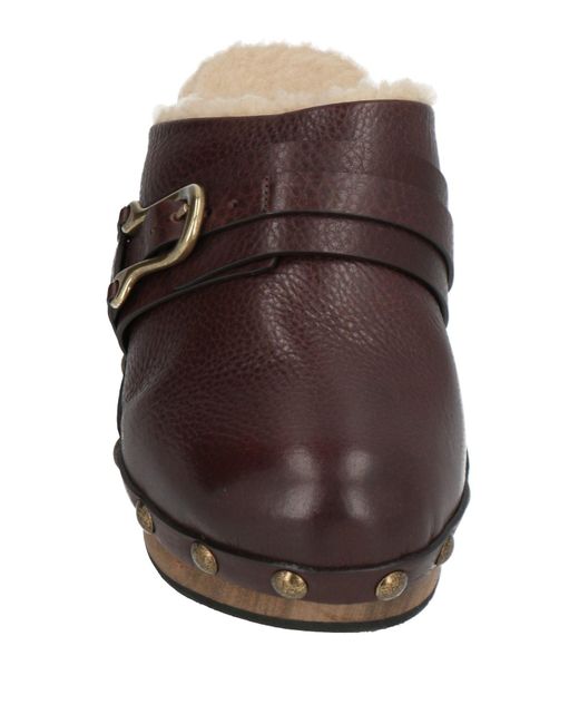 Sartore Brown Mules & Clogs Leather