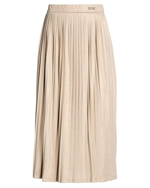 Ice Play Natural Midi Skirt Polyester, Elastane