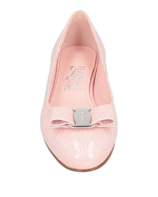 Ferragamo Pink Ballet Flats Lambskin