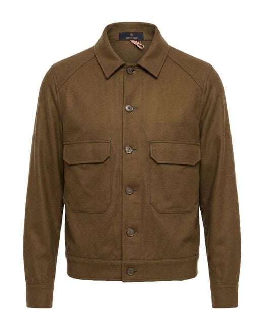 Santaniello Green Jacket Wool, Polyamide, Cashmere, Elastane for men