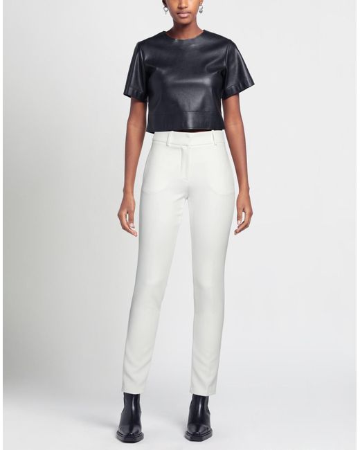 ERMANNO FIRENZE White Pants Polyamide, Elastane
