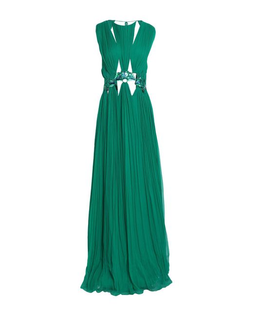 Alberta Ferretti Green Emerald Maxi Dress Silk