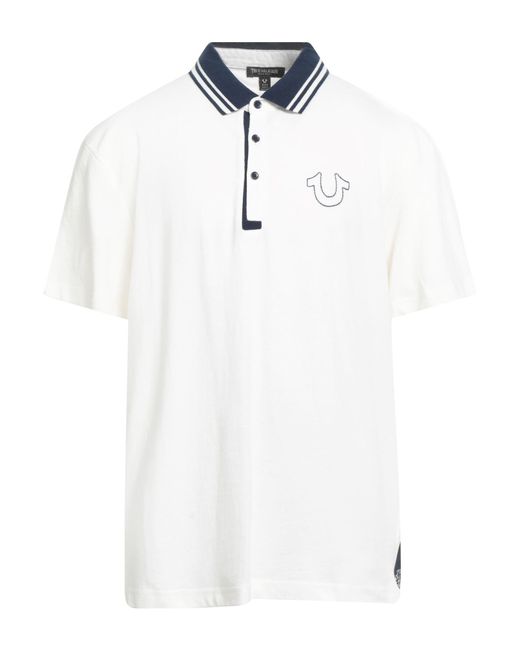 True Religion White Ivory Polo Shirt Cotton for men