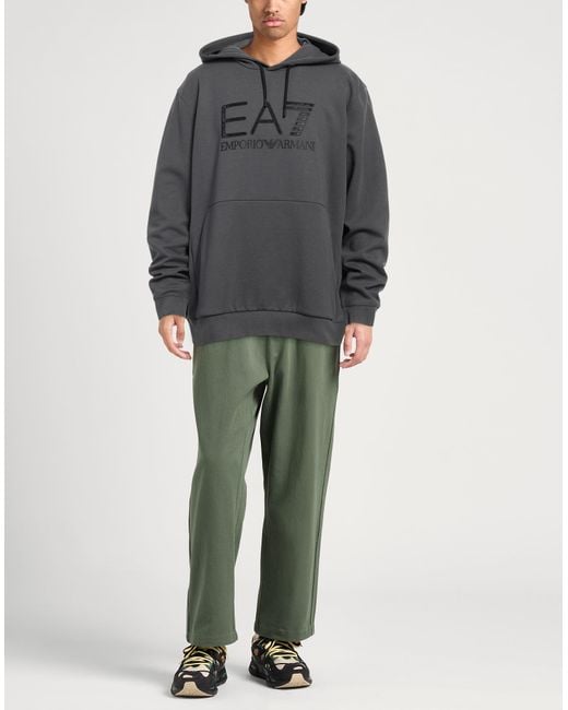 EA7 Gray Lead Sweatshirt Polyester, Cotton, Elastane for men