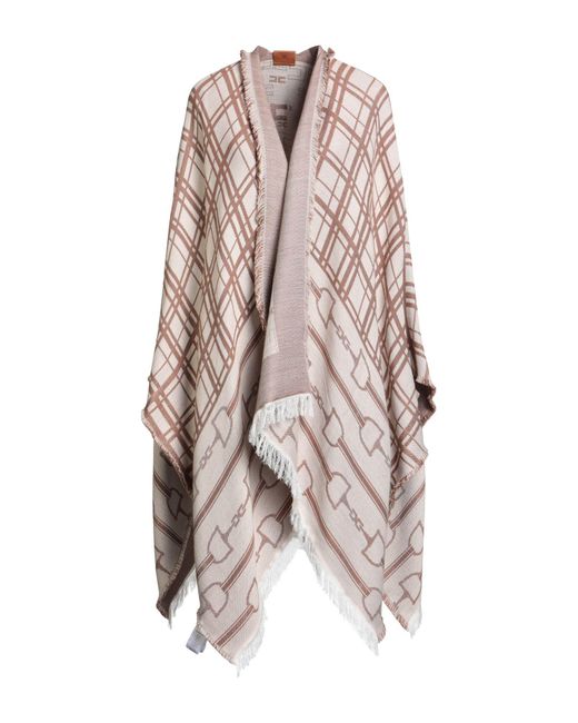 Elisabetta Franchi Pink Cape Wool, Acrylic, Viscose