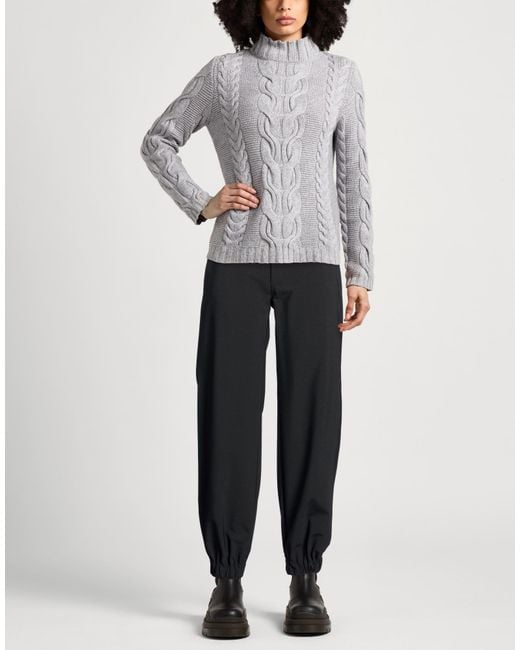 Dondup Black Pants Polyester, Virgin Wool, Elastane