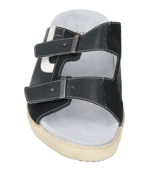 HIDNANDER Black Sandals Leather for men
