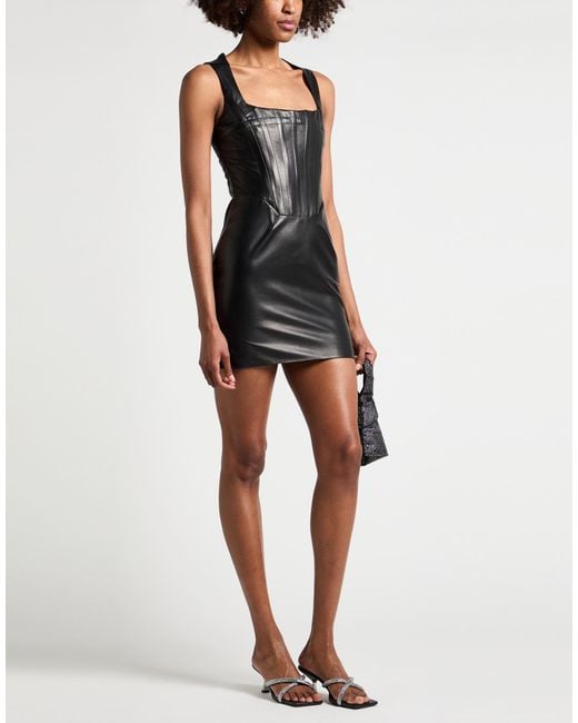 GIUSEPPE DI MORABITO Black Mini Dress Lambskin