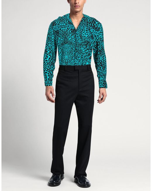 BENEVIERRE Blue Shirt Viscose for men