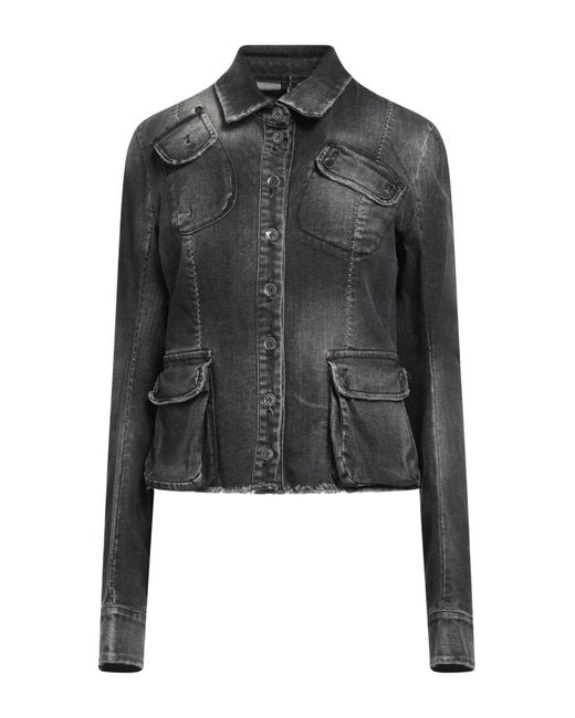 Masnada Black Denim Outerwear Cotton, Elastane