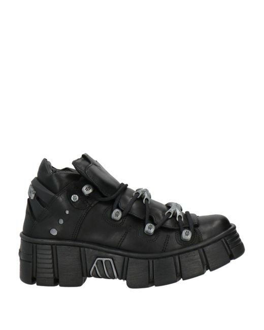 Botines De Caña Alta New Rock de color Black