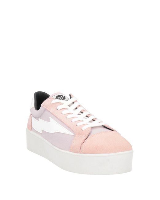Sanyako Pink Blush Sneakers Soft Leather, Textile Fibers