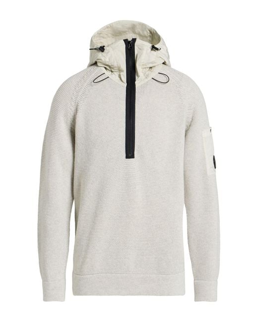 C P Company White Light Sweater Wool, Polyamide for men