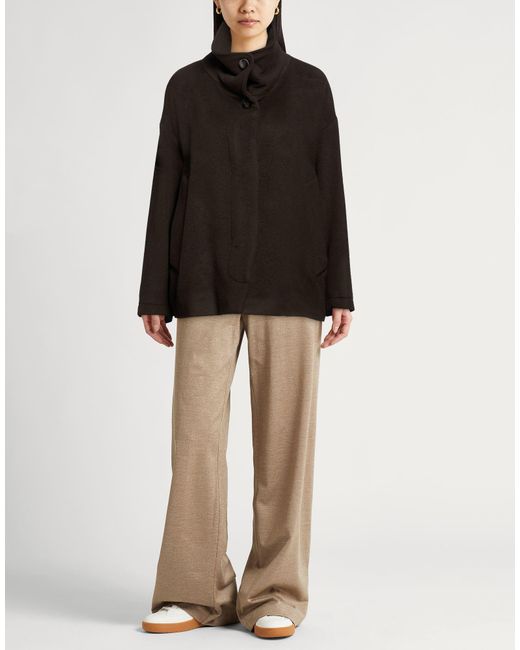 Alysi Black Chocolat Coat Virgin Wool