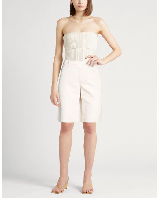 Max Mara Natural Shorts & Bermuda Shorts Cotton, Linen