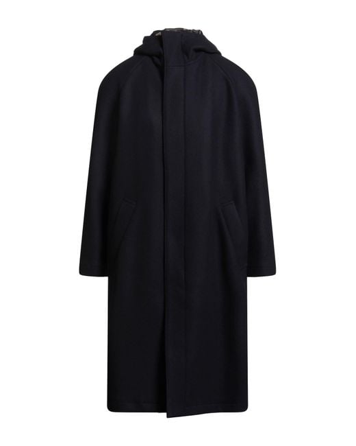 Emporio Armani Black Midnight Coat Virgin Wool, Polyamide for men