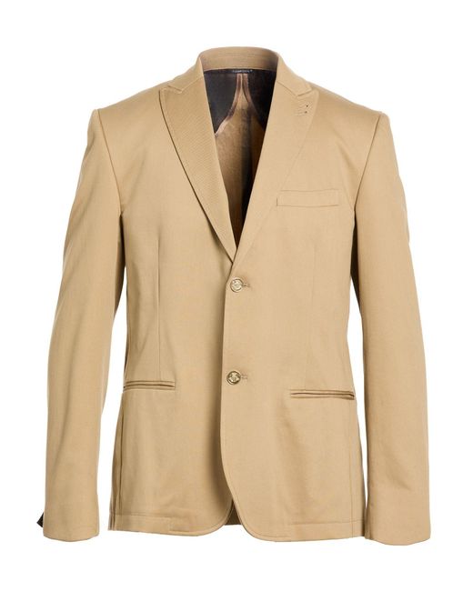 Daniele Alessandrini Natural Blazer Cotton, Elastane for men
