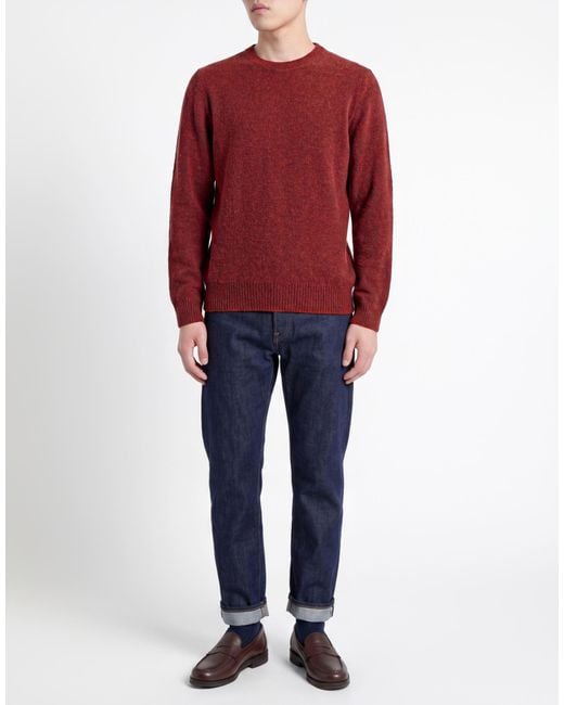 Gran Sasso Red Rust Sweater Virgin Wool, Polyamide for men