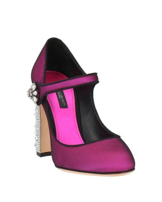 Dolce & Gabbana Purple Fuchsia Pumps Viscose, Polyamide, Silk, Elastane