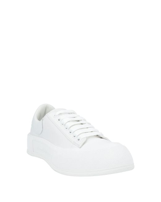 McQueen White Sneakers Soft Leather for men