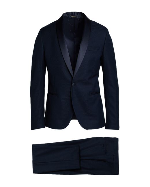Manuel Ritz Blue Suit Polyester, Viscose, Elastane for men
