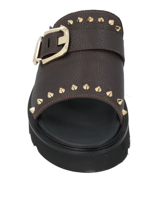 MICH SIMON Black Dark Sandals Leather for men