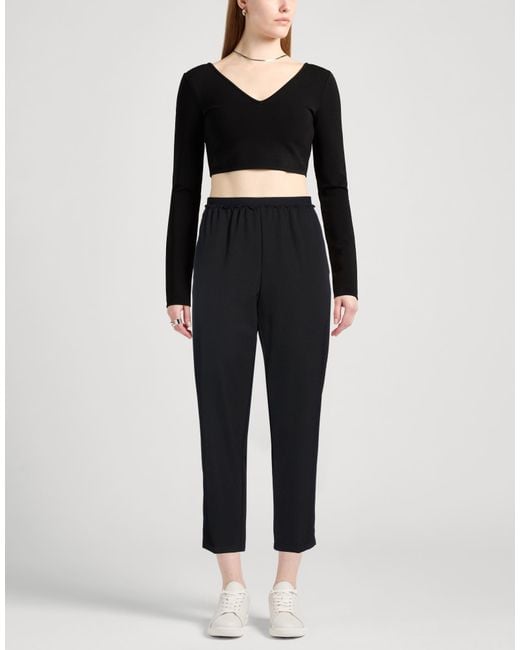 Pomandère Black Pants Polyester, Virgin Wool