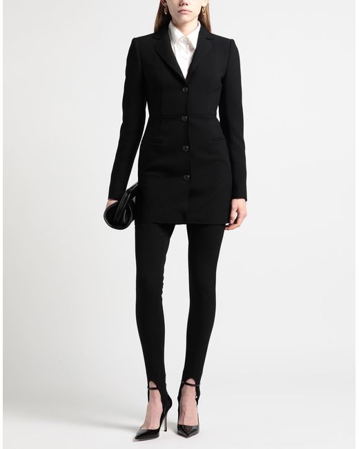 MSGM Black Overcoat & Trench Coat