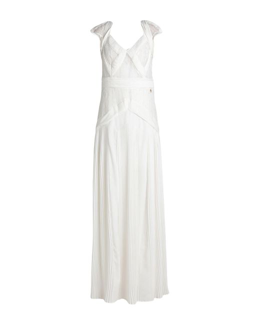 Class Roberto Cavalli Synthetic Long Dress in White | Lyst