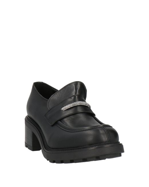 Divine Follie Black Loafers Calfskin