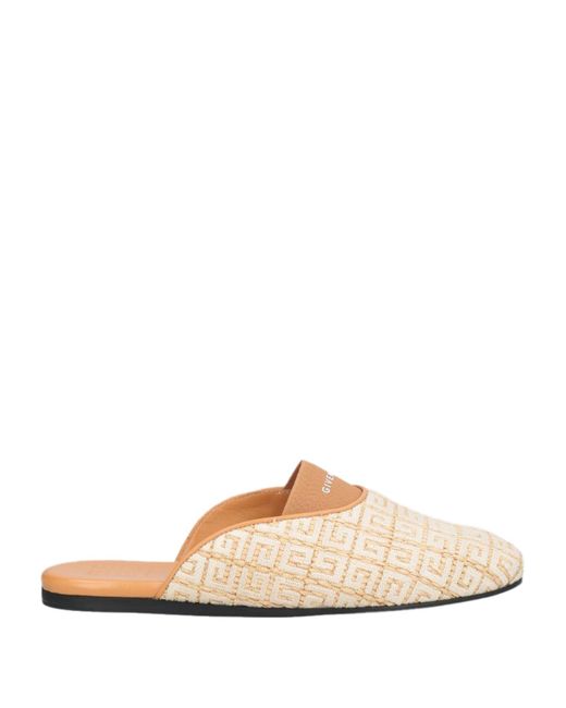 Givenchy White Ivory Mules & Clogs Textile Fibers, Leather
