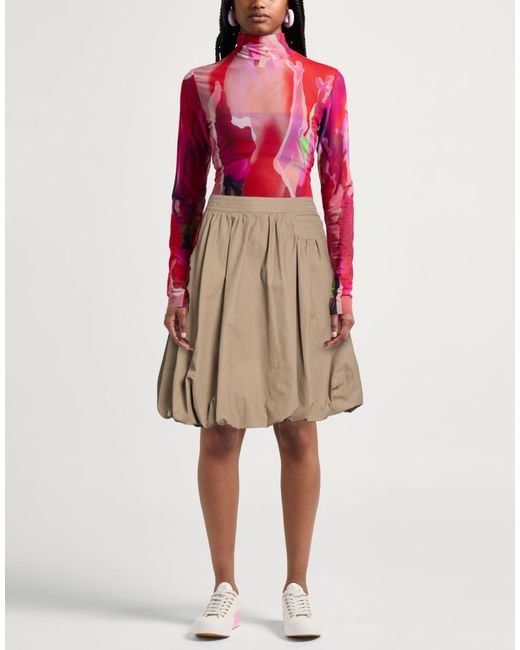 Low Classic Natural Khaki Midi Skirt Cotton, Polyester, Nylon