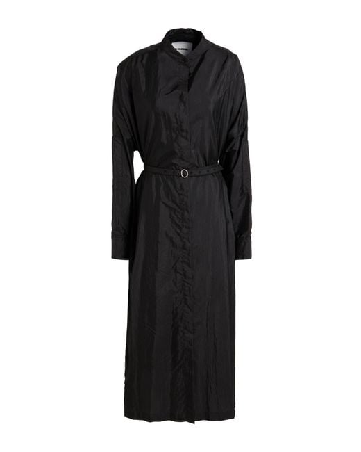 Jil Sander Black Midi Dress Polyamide, Silk