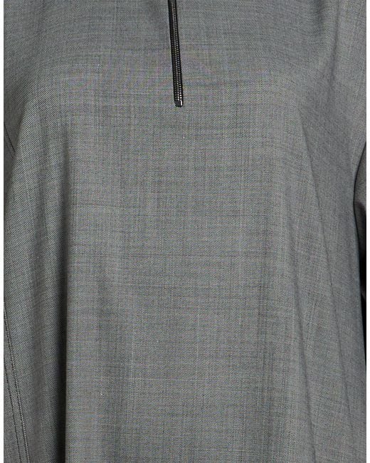 Plan C Gray Maxi Dress Polyester, Virgin Wool, Elastane