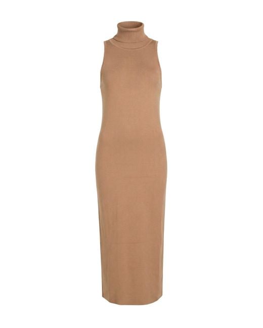 Carla G Natural Midi Dress Viscose, Polyamide, Polyester