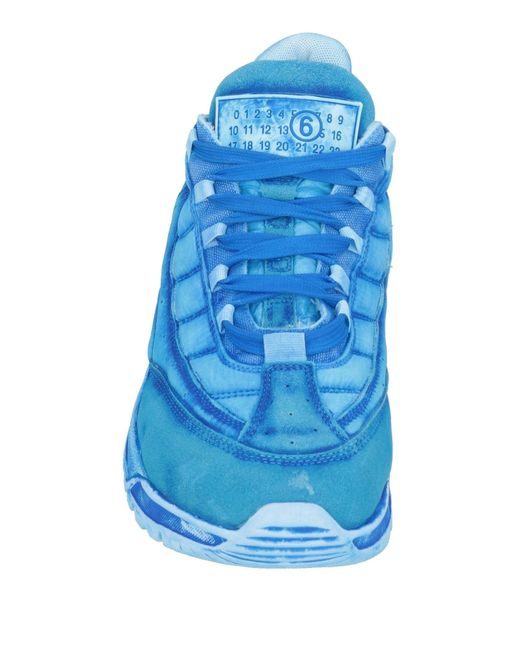 MM6 by Maison Margiela Blue Mm6 Leather And Nylon Sneakers