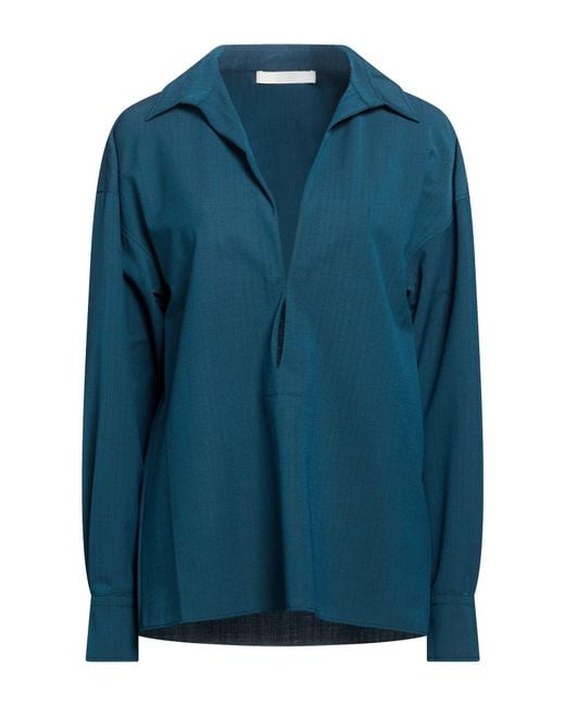 Philosophy Di Lorenzo Serafini Blue Top Polyester, Virgin Wool, Elastane
