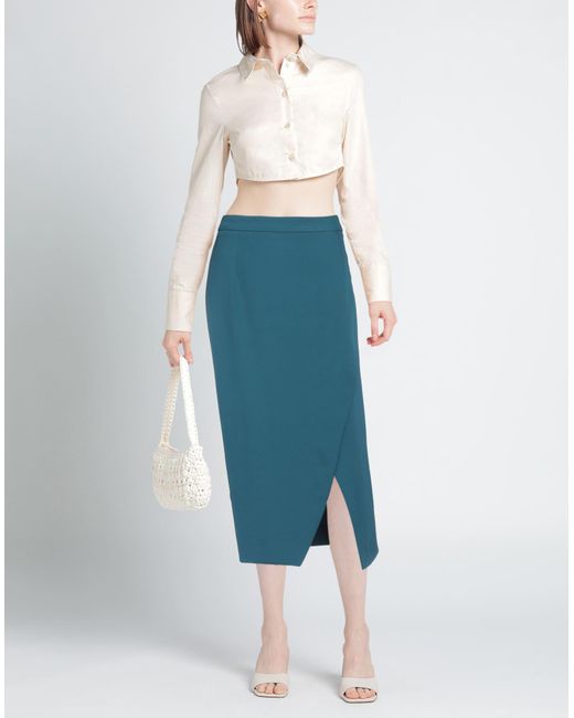 Jijil Blue Midi Skirt Polyester, Elastane