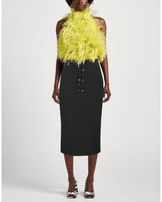Pinko Black Midi Skirt Polyester, Viscose, Elastane