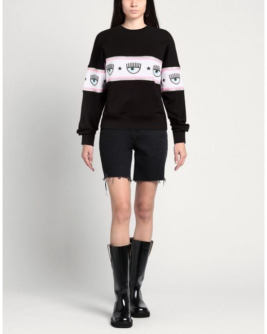 Chiara Ferragni Black Sweatshirt Cotton