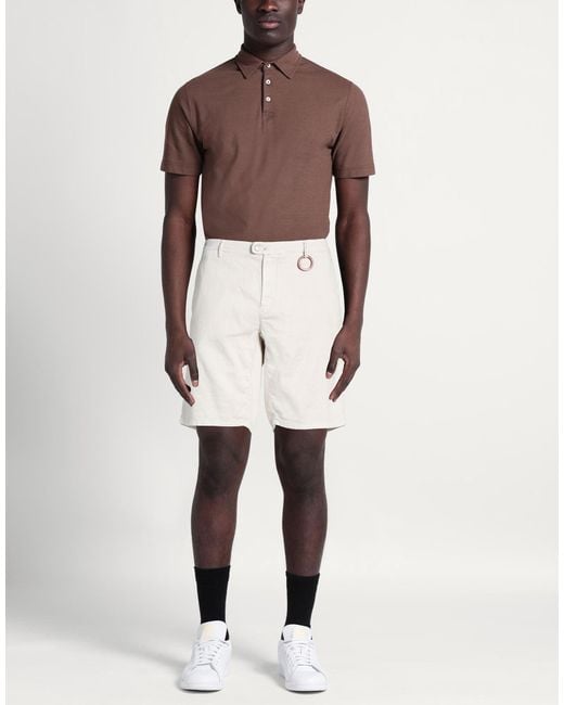 Tramarossa White Denim Shorts Linen, Cotton, Elastane for men