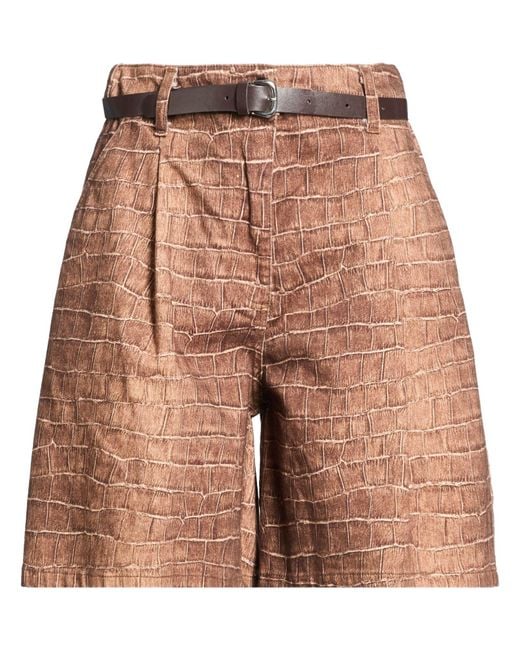 Please Brown Shorts & Bermuda Shorts Cotton, Elastane