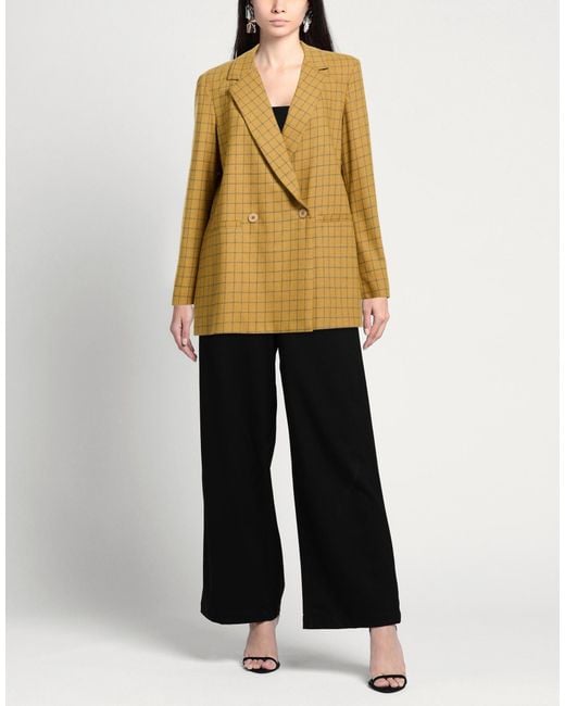 Niu Metallic Marigold Blazer Viscose, Polyester, Wool, Elastane