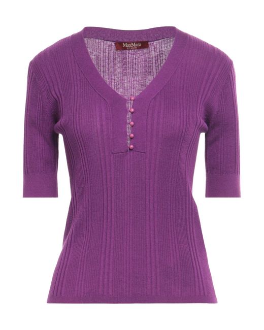 Max Mara Studio Purple Sweater Silk, Wool