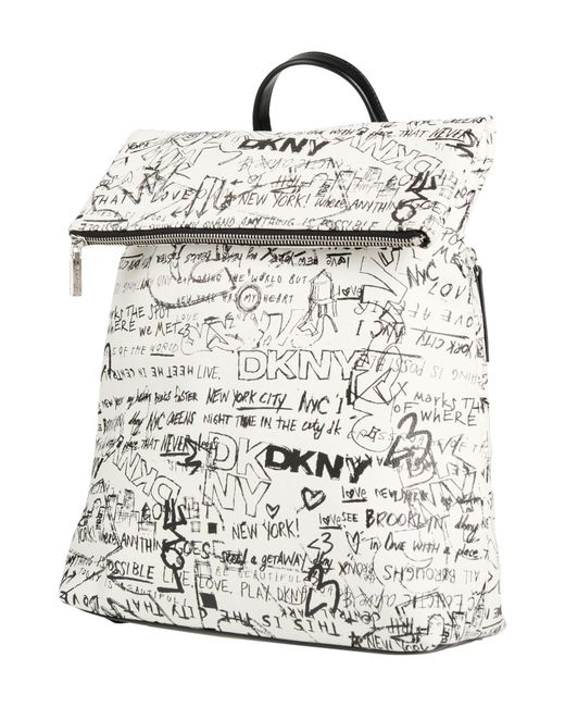 DKNY White Backpack Polyurethane