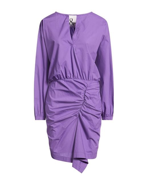 8pm Purple Mini Dress Cotton