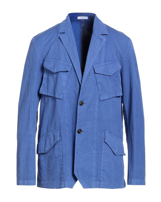 Boglioli Blue Light Blazer Cotton, Linen, Elastane for men
