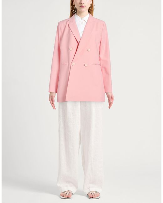 Twinset Pink Blazer Polyester, Wool, Elastane