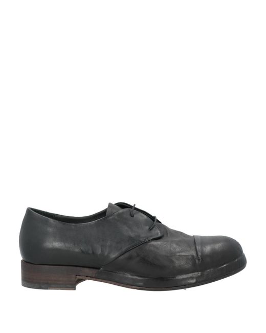 Ink Gray Lace-Up Shoes Leather