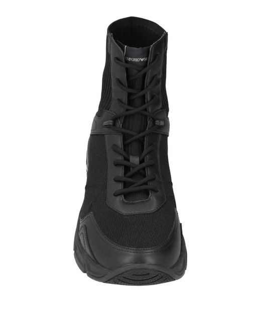 Emporio Armani Black Trainers for men